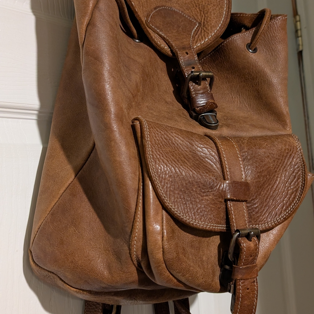 Brown Roots Leather Backpack - Picture 4 of 4